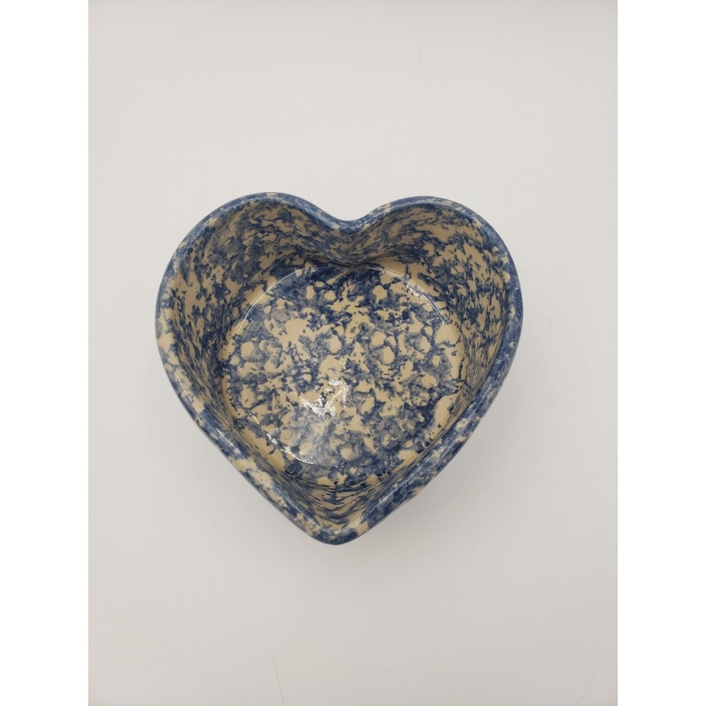Vtg Stillmeadow Pottery Spongeware Heart Shaped Bowl Jim Ralph 1988 California